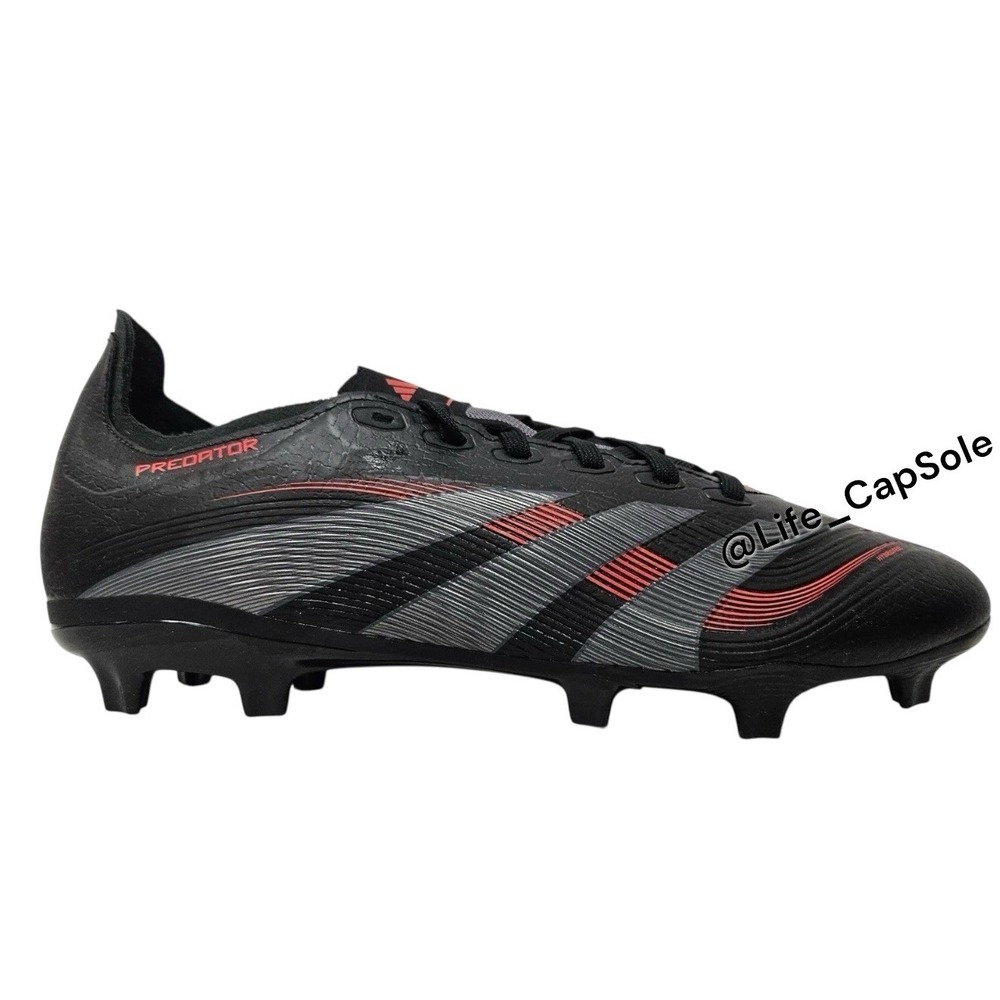 Size 7 Adidas Soccer Cleats Predator League Black Red FG/MG ID1328 Mens New - Picture 9 of 9